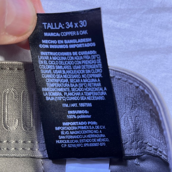 Copper & Oak Supply Mens Khaki Straight Leg Cargo Pants Sz 34x30 Polyester NWOT - Picture 4 of 7